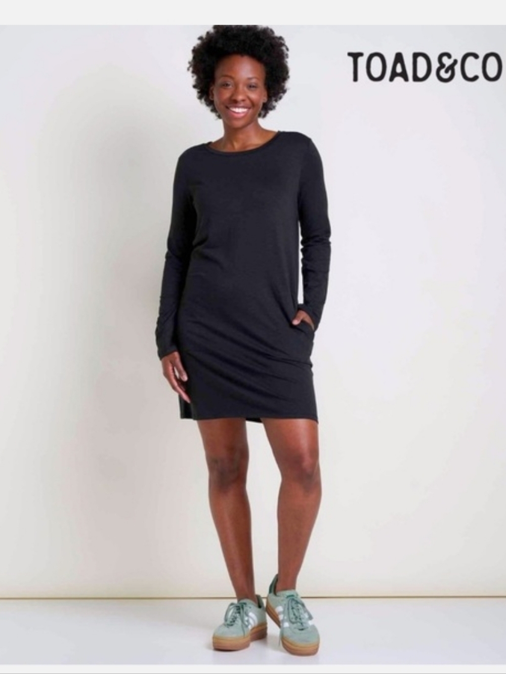 Toad&Co Long-Sleeve Windmere II Knit Dress in Heatherrd Charcoal XS